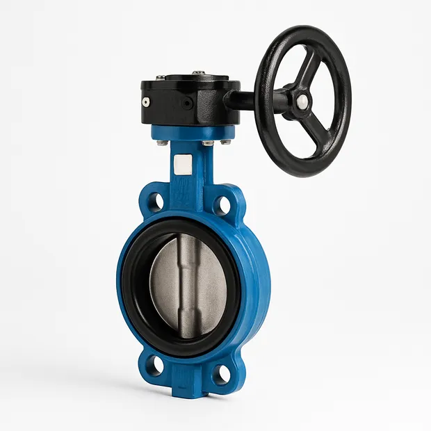 Затвор дисковый поворотный нержавеющий запорно-регулирующий межфланцевый трехэксцентриковый с гидроприводом с уплотнением металл по металлу с нержавеющим диском BROEN